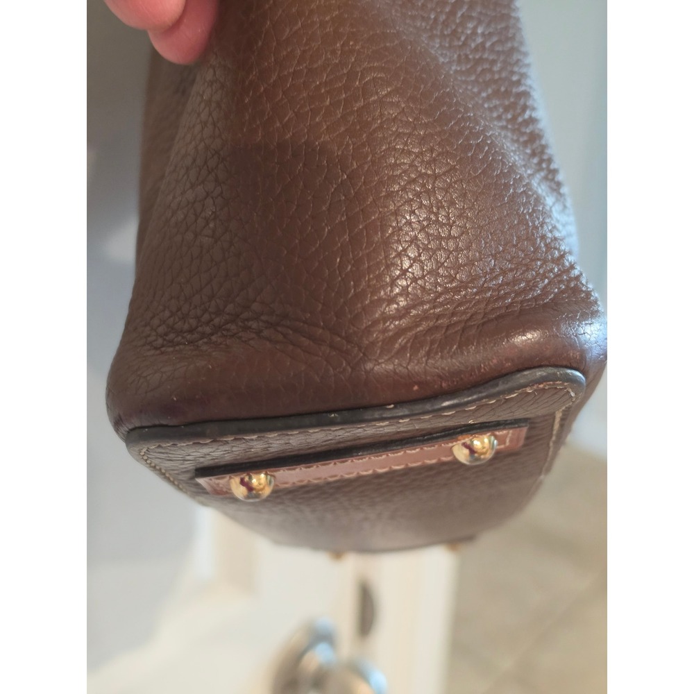 Dooney & Bourke Pebble Grain Leather Tote Bag Brown Shoulder Bag Zip Top - Picture 5 of 12